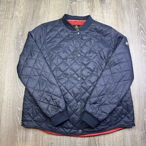 BARBOUR Applecross Quilted Jacket Women's Size 14 Blue Snap Button Liddesdale